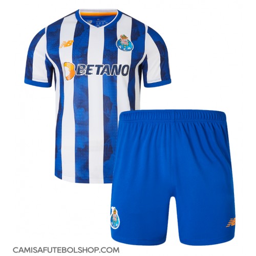 Camisa de time de futebol Porto Replicas 1º Equipamento Infantil 2024-25 Manga Curta (+ Calças curtas)